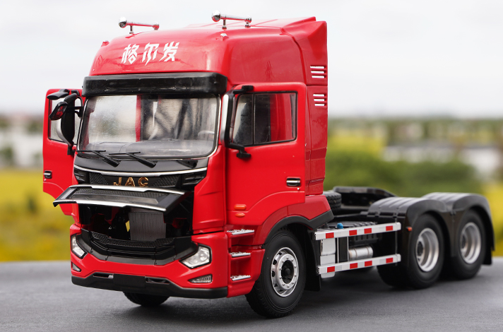 卡車(chē)模型重卡1:24 原廠(chǎng)江淮格爾發(fā) JAC K系 牽引車(chē)拖車(chē)頭合金卡車(chē)模型 格爾發(fā)-K3紅色